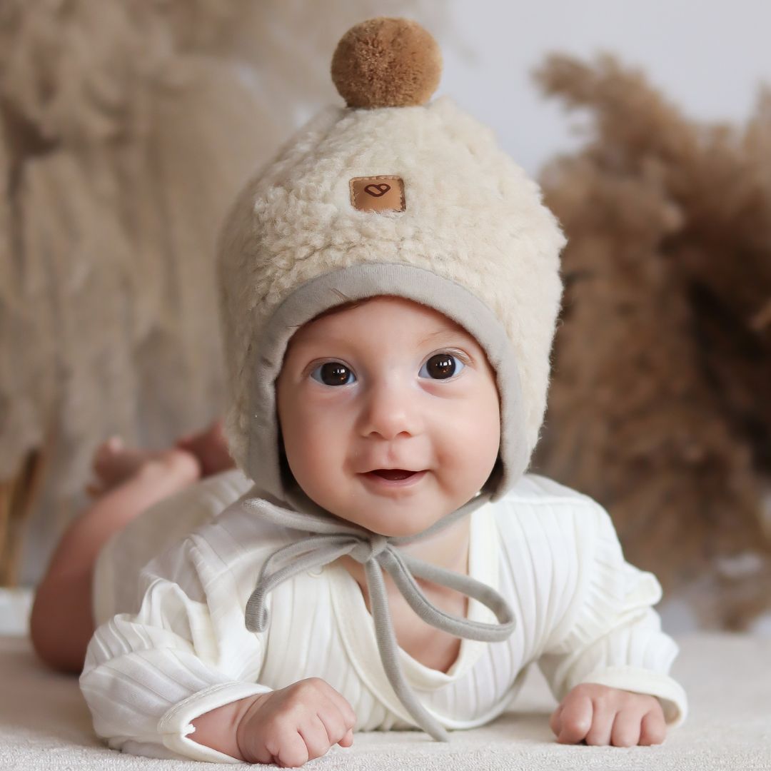 Zaffiro Mütze TULIP aus Schafwolle beige