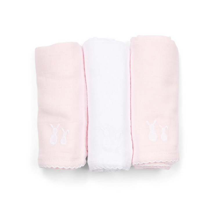 Poetree Kids Mulltücher Set Rosa & Weiß