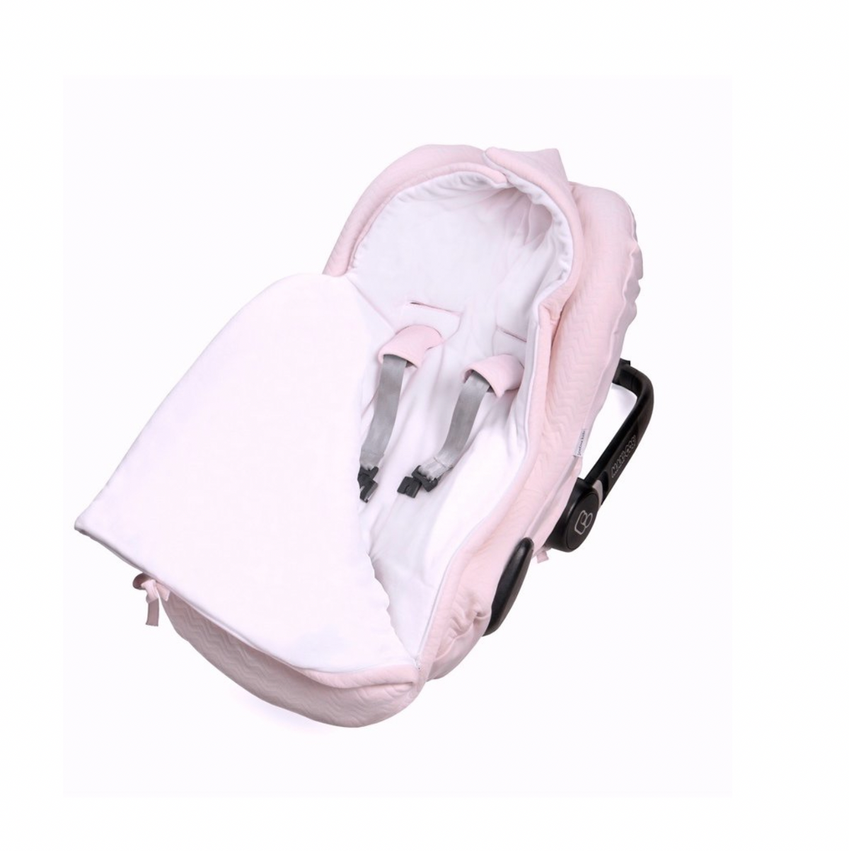 Fußsack für Babyschale Chevron Light Pink