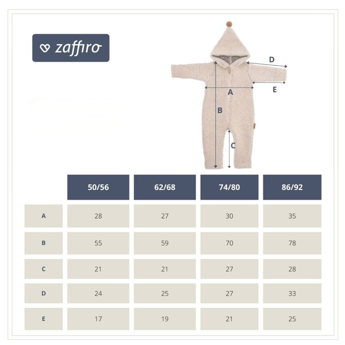 Zaffiro Baby Overall mit Kapuze &