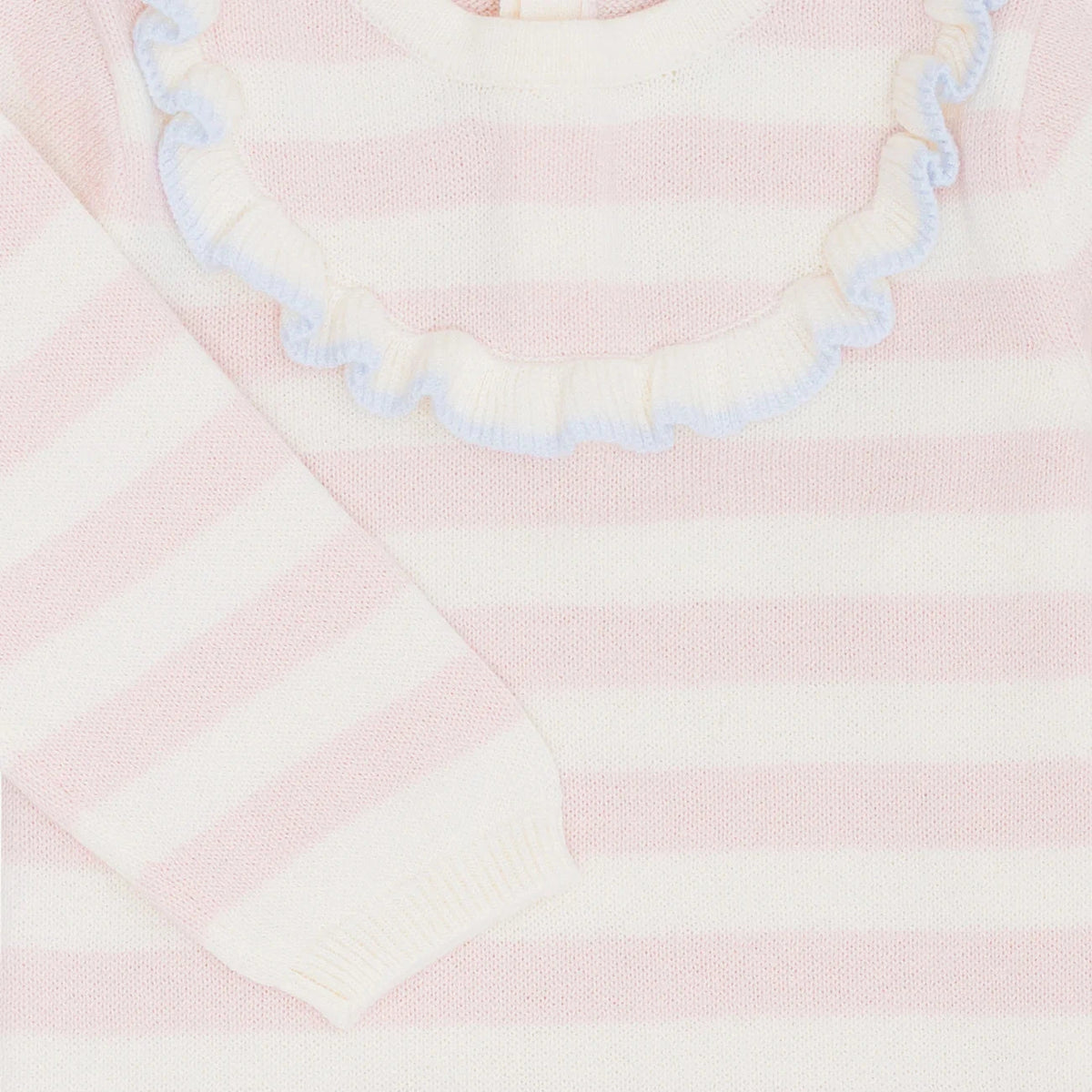 Livly Baby Strick-Overall gestreift rosa cream - Details