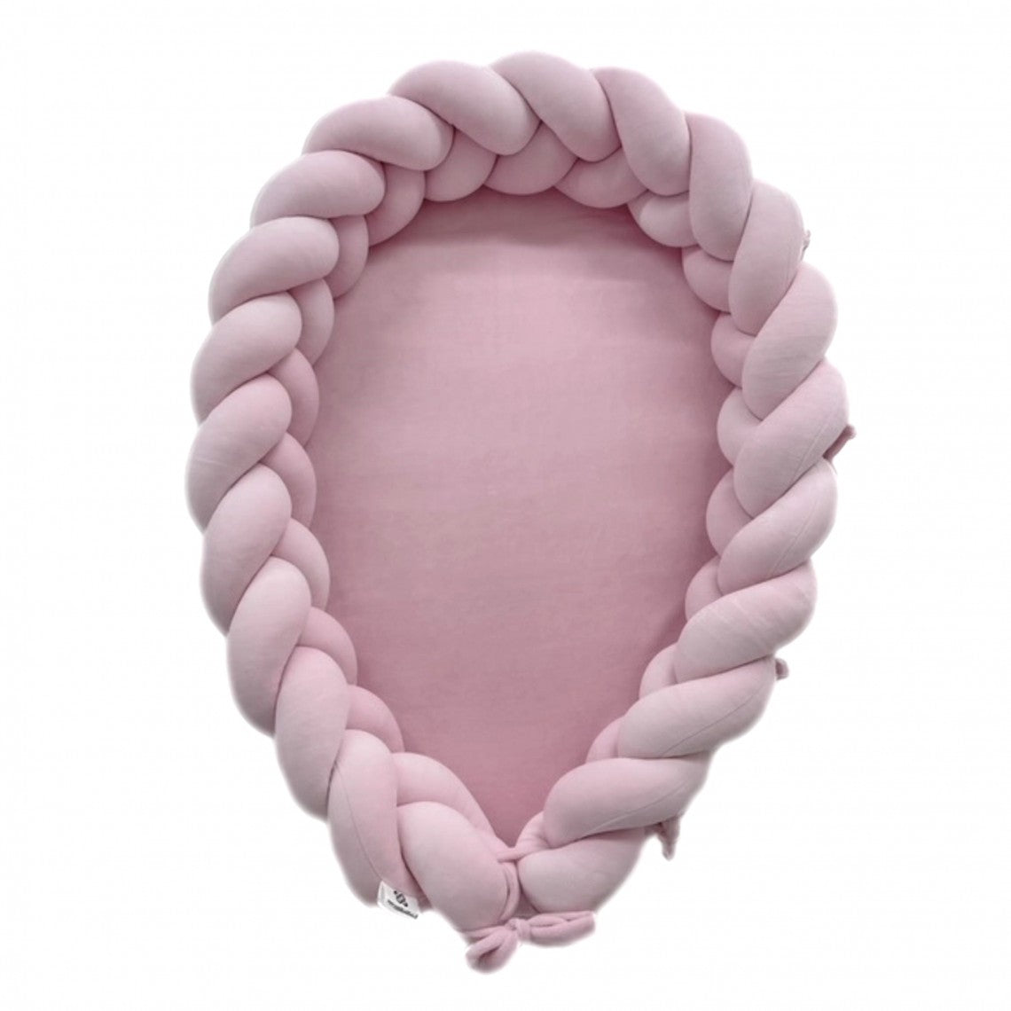 2 in 1 Babynest & Bettschlange Samt puderrosa