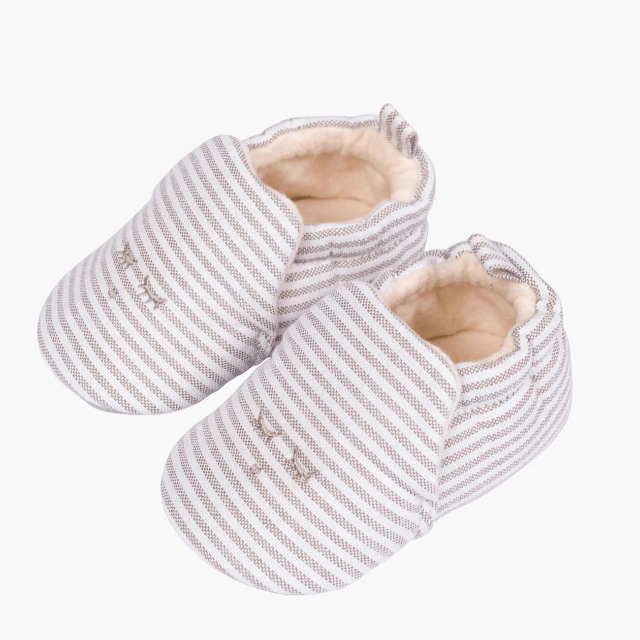 Livly Baby Krabbelschuhe beige gestreift