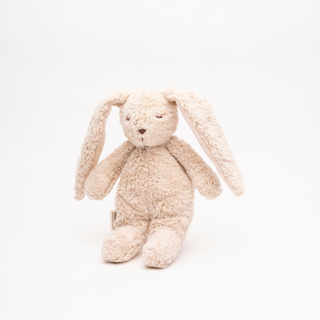 Sensorischer Mini Moonie Hase aus Bio-Baumwolle - sand