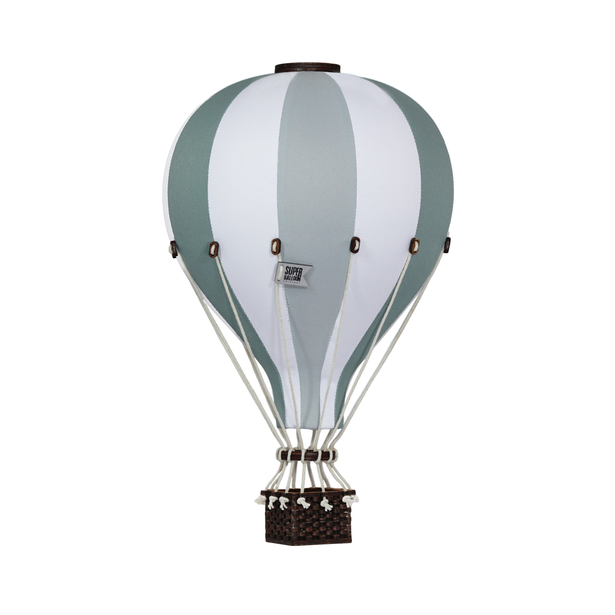 Super Balloon Heißluftballon dunkelgrün / graumint / weiß