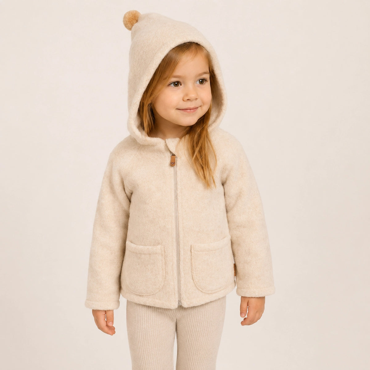 Zaffiro Baby & Kinder Wolljacke in Beige aus Schafwolle