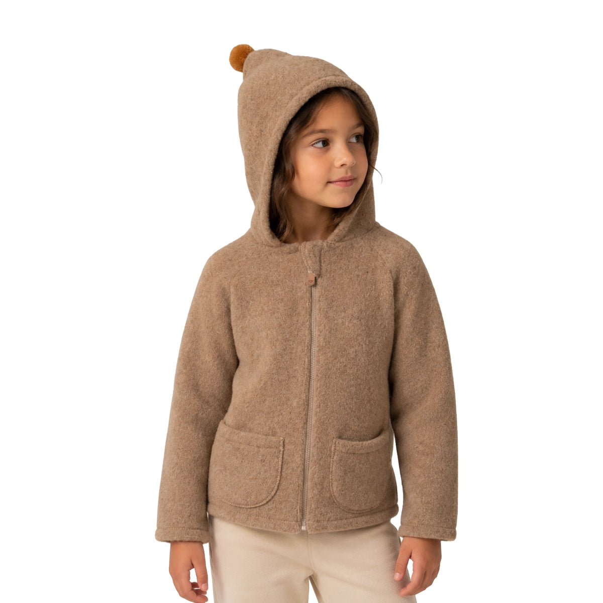 Zaffiro Baby & Kinder Wolljacke in Braun aus Schafwolle