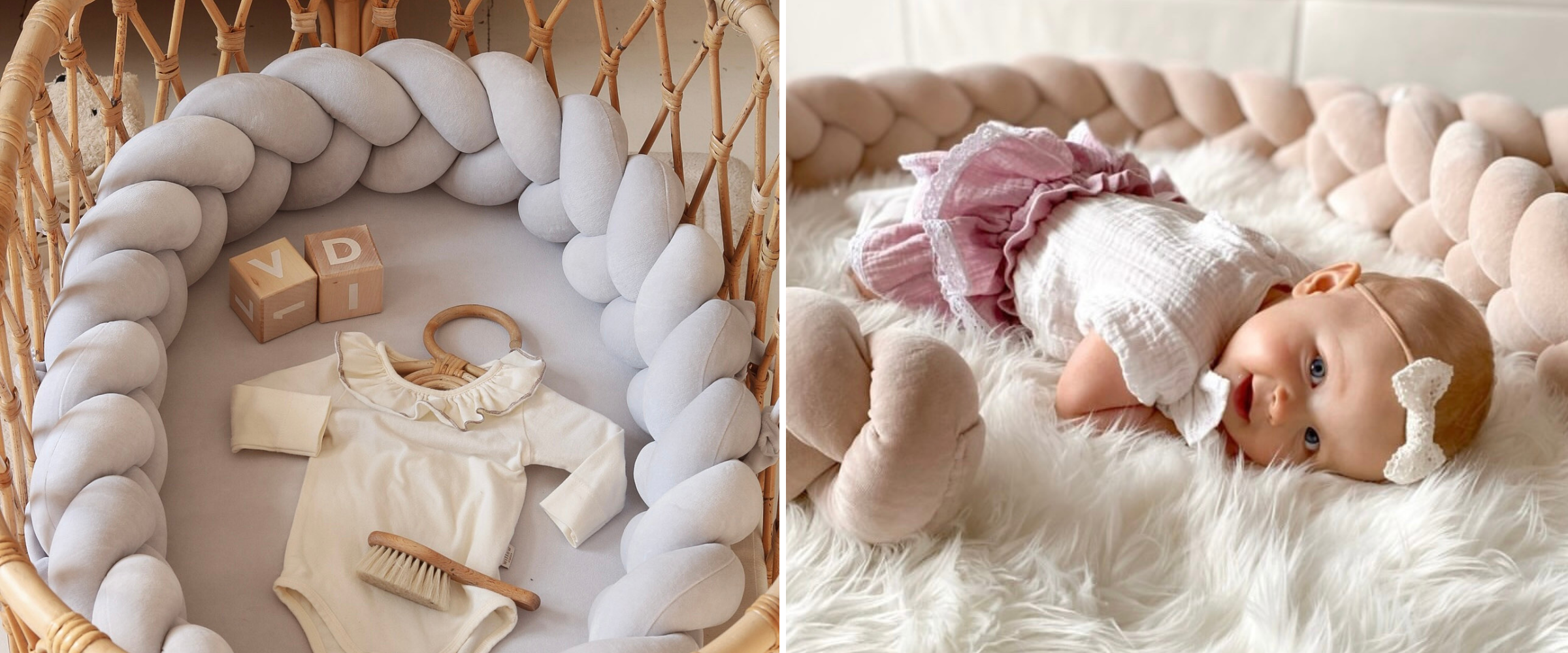 Geflochtene Bettschlangen & Umrandungen für Babybett online kaufen