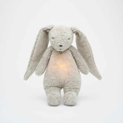 Moonie Hase 2.0 Einschlafhilfe mit Sound &amp; Nachtlicht - grau