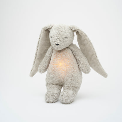 Moonie Hase 2.0 Einschlafhilfe mit Sound &amp; Nachtlicht - grau