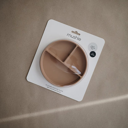 Mushie Silikon Teller mit Saugnapf natural
