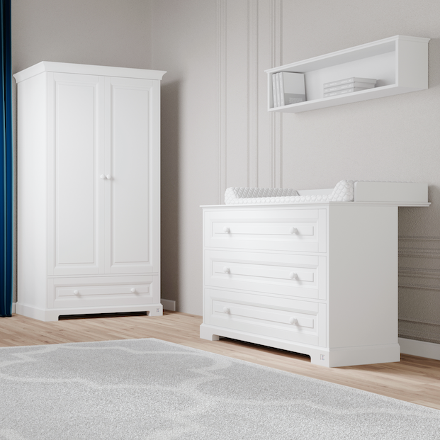 LUI e LEI Wickelaufsatz für Kommode ROYAL 1-1-1 weiß