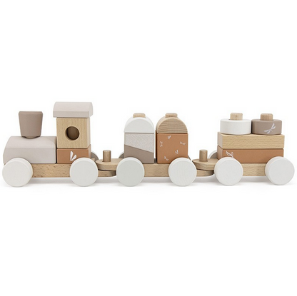 Holzzug mit Bausteinen nougat ab 18 Monaten