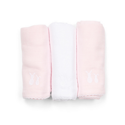 Poetree Kids Mulltücher Set Rosa &amp; Weiß