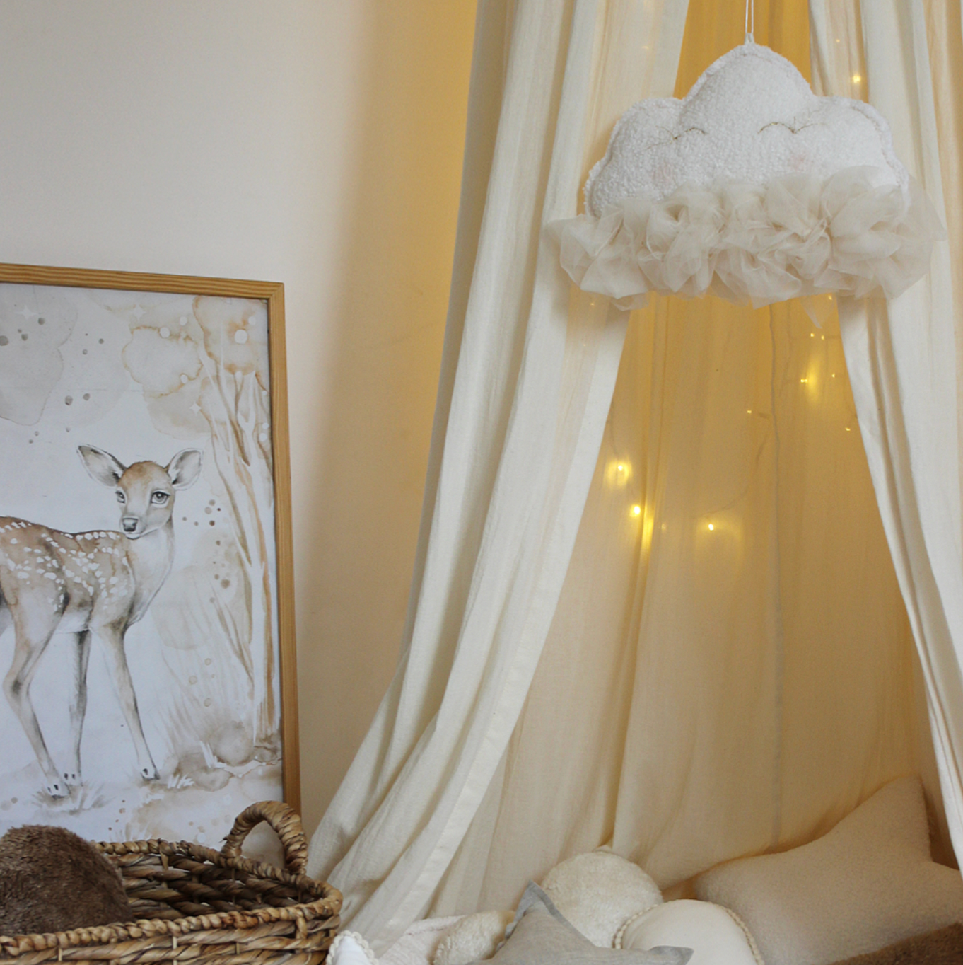 Cotton &amp; sweets Mobile Wolke vanille zum Aufhängen