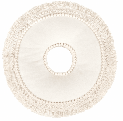 Rundes Kissen Donut Boho vanille online kaufen