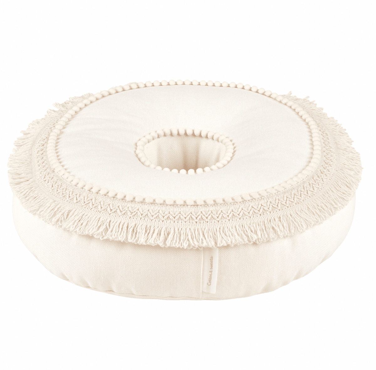 Rundes Kissen Donut Boho vanille online kaufen