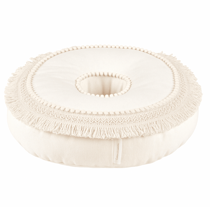Rundes Kissen Donut Boho vanille online kaufen