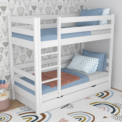 Stockbett WOODY 01 mit Schublade weiß