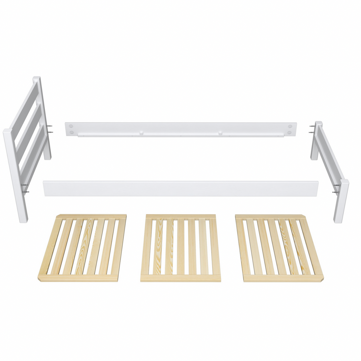 Kinderbett BASIC aus Holz 90x200 weiß