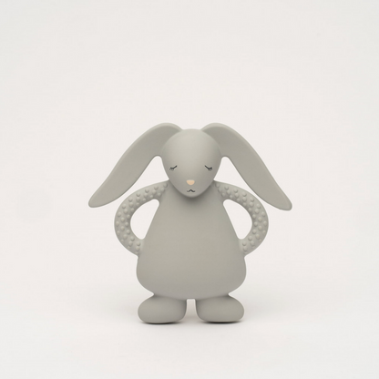 Moonie Beißring &amp; Greifling Hase aus Naturkautschuk - silver