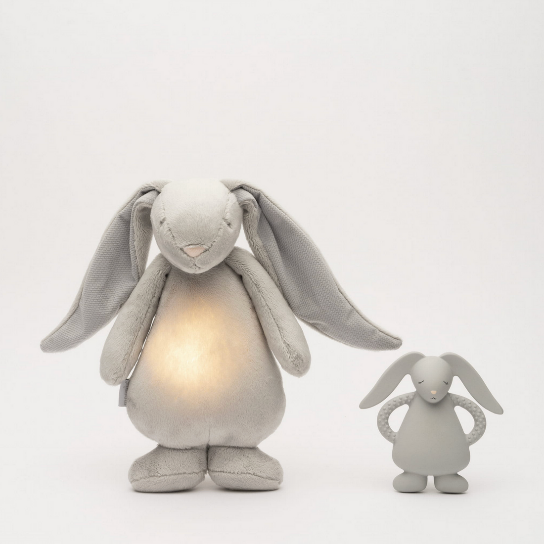 Moonie Beißring &amp; Greifling Hase aus Naturkautschuk - silver