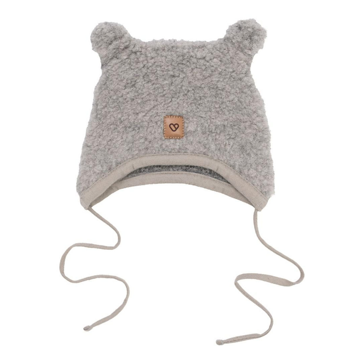 Zaffiro Baby Mütze VIOLET aus Schafwolle hellgrau