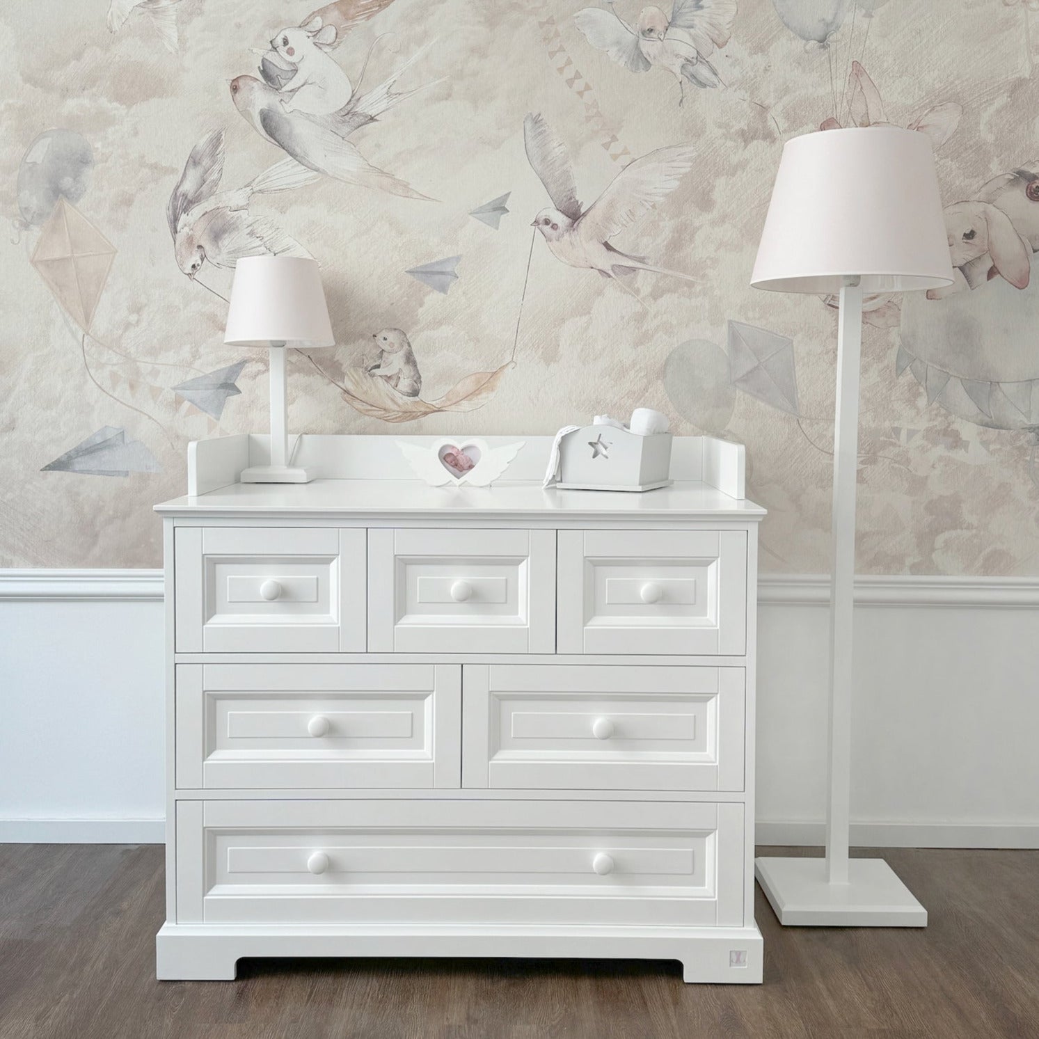 Stehlampoe für Kinderzimmer | Stehlampe hellrosa für Kinderzimmer | Babyzimmer Stehlampe rosa | Stehlampe Puderrosa | Stehlampe PRESTIGE zartrosa