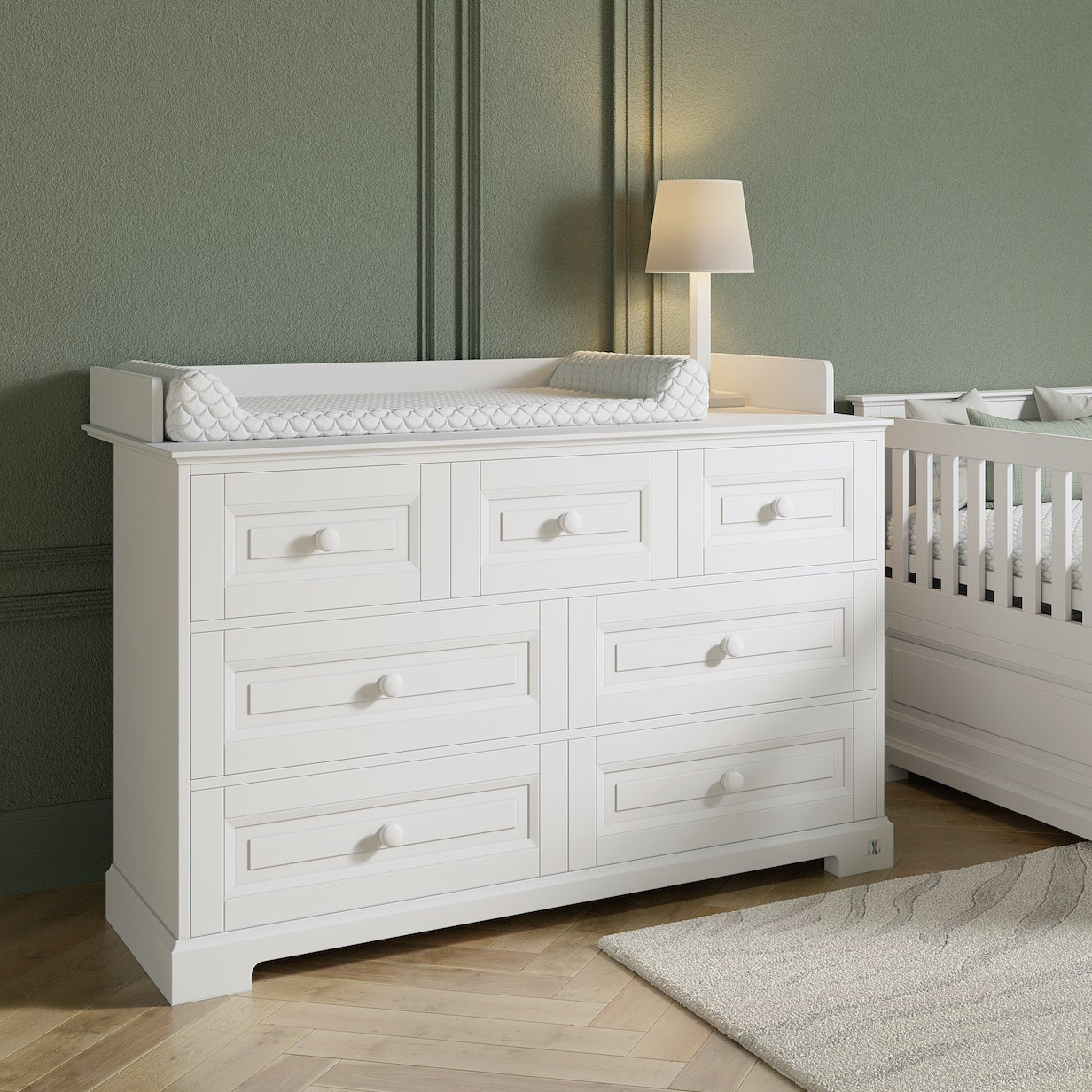 LUI e LEI Wickelaufsatz für Kommode ROYAL 3-2-2 weiß