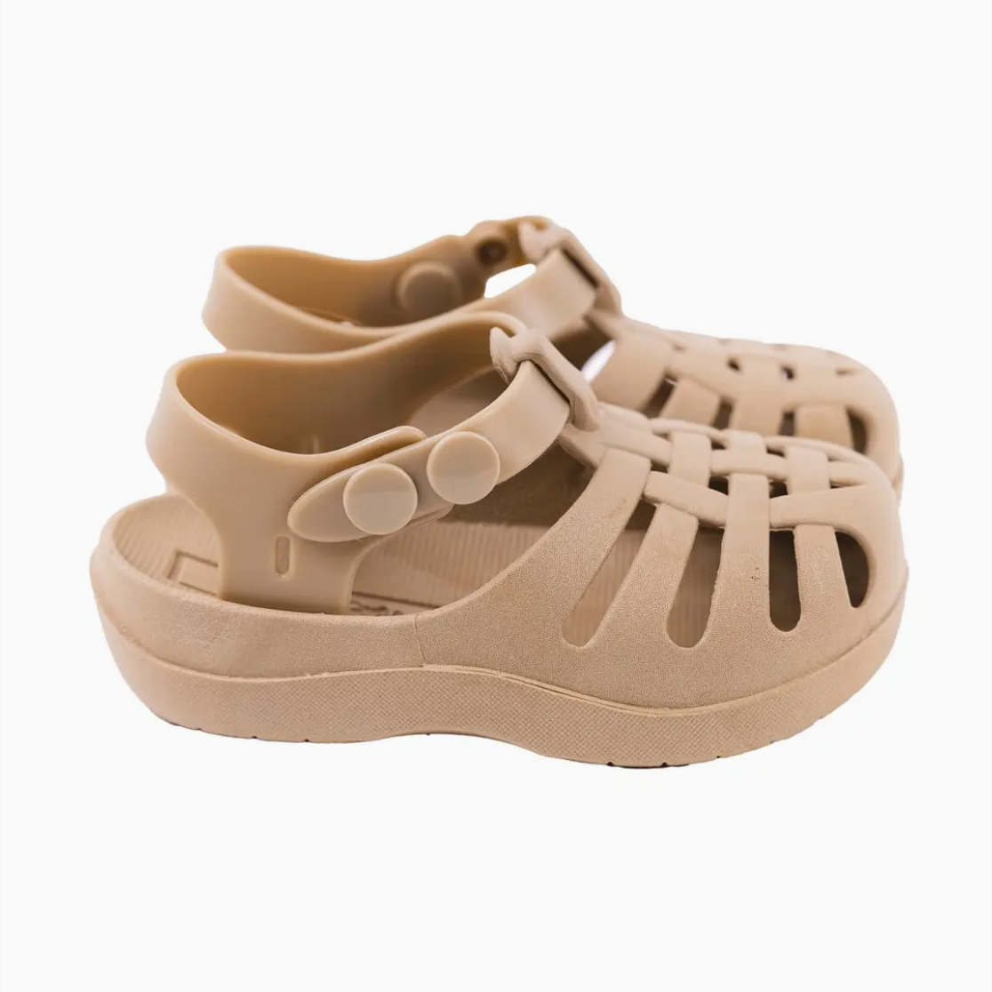Mrs. Ertha Floopers Kindersandale peanut von der Seite