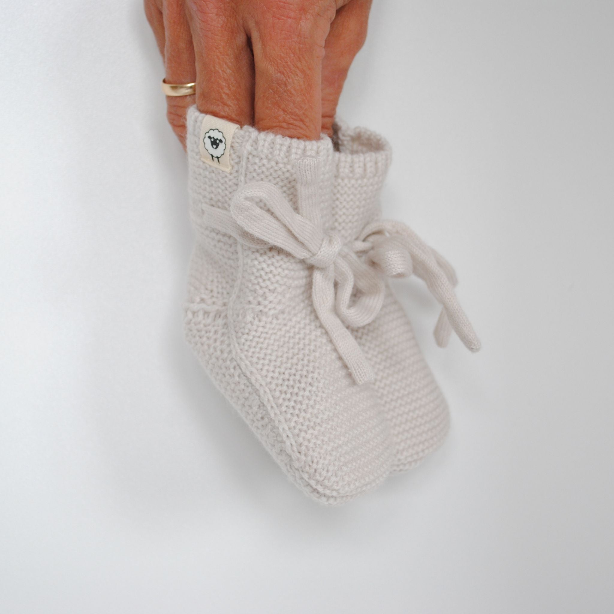 Lille Toni Babyschuhe Merinowolle cream