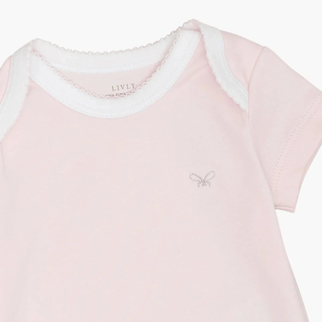 Baby Body kurzärmelig rosa aus PIMA Baumwolle