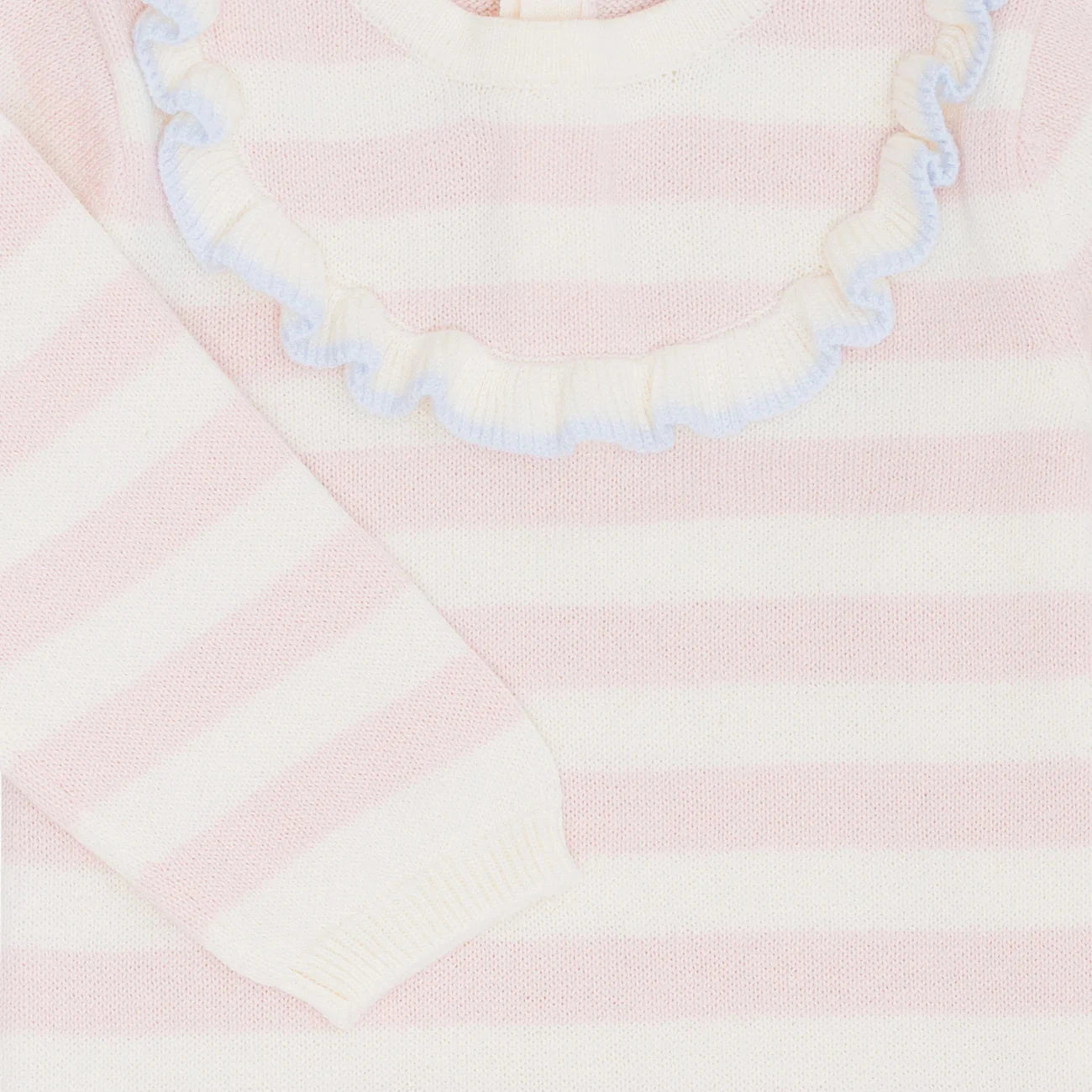 Livly Baby Strick-Overall gestreift rosa cream - Details