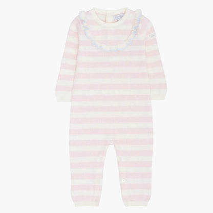 Livly Baby Strick-Overall gestreift rosa cream