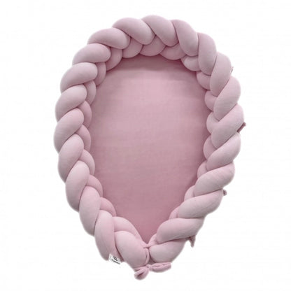 2 in 1 Babynest &amp; Bettschlange Samt puderrosa