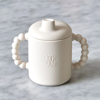 Jack o Juno Baby Trinklernbecher Schnabeltasse Bubble cream aus Silikon