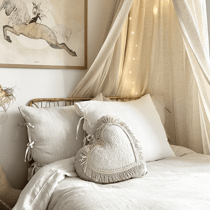 Dekokissen Herz Boho Twist natural