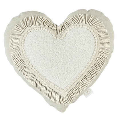 Dekokissen Herz Boho Twist natural