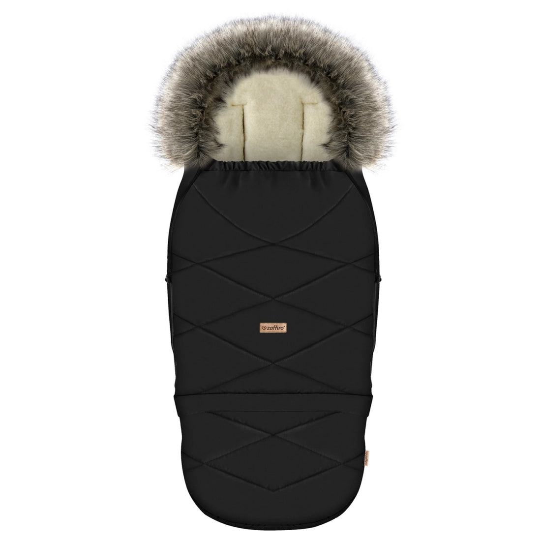 Zaffiro Fußsack GrowUP Nordico schwarz mit BASIC-Schafwolle - mitwachsend