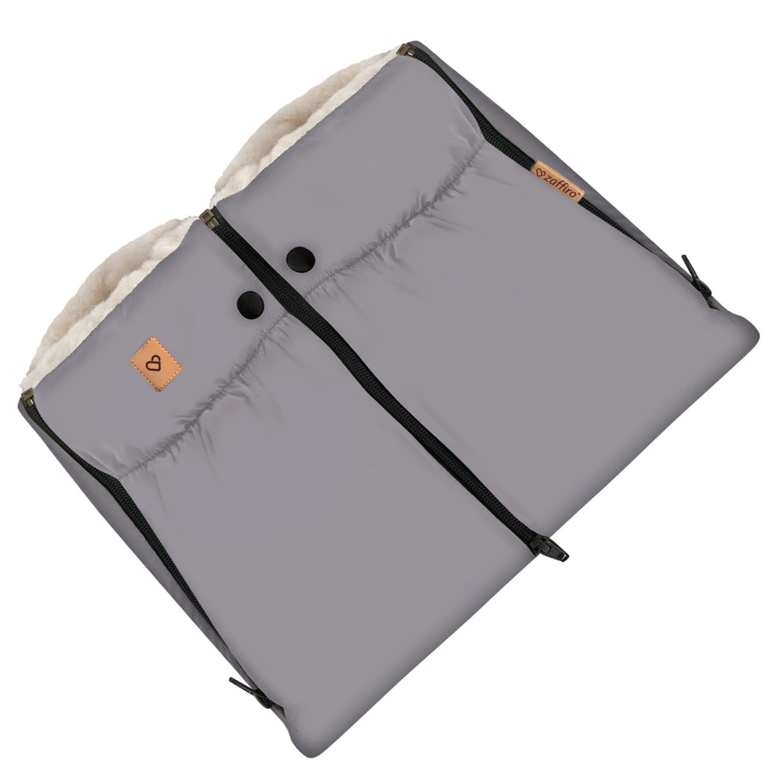 Zaffiro Handwärmer Aspen mit Premium-Schafwolle steel grey