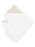 Baby Kapuzenhandtuch mit Waschlappen aus Baumwolle weiß beige