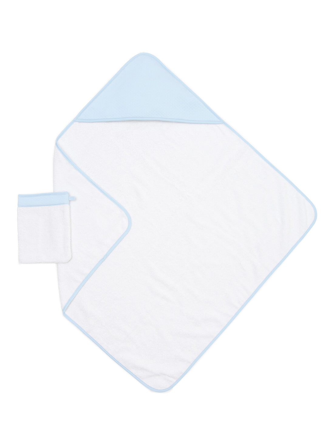 Baby Kapuzenhanduch mit Waschlappen in blau