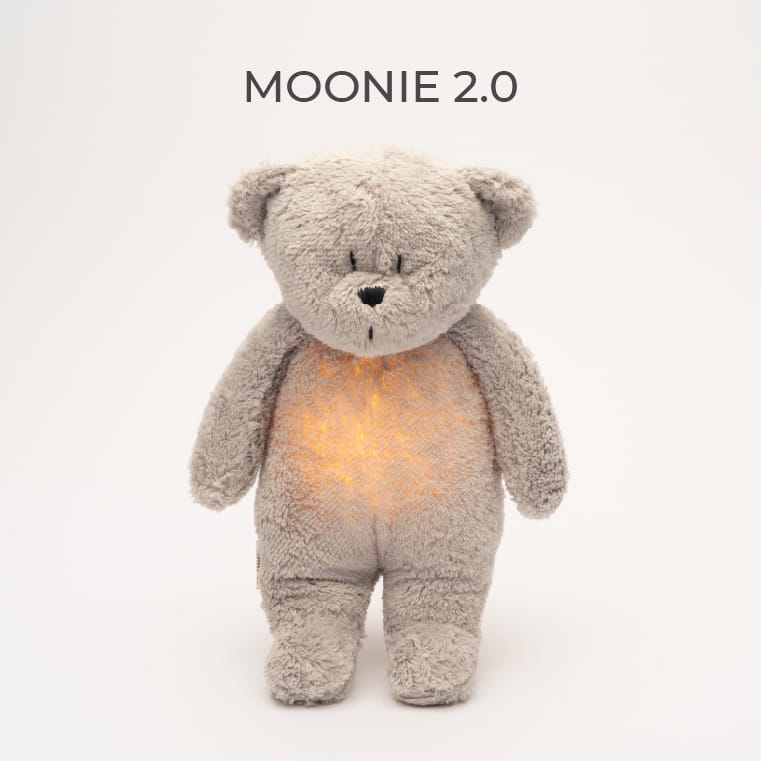 Moonie Bär 2.0 Einschlafhilfe mit Sound &amp; Nachtlicht - grey
