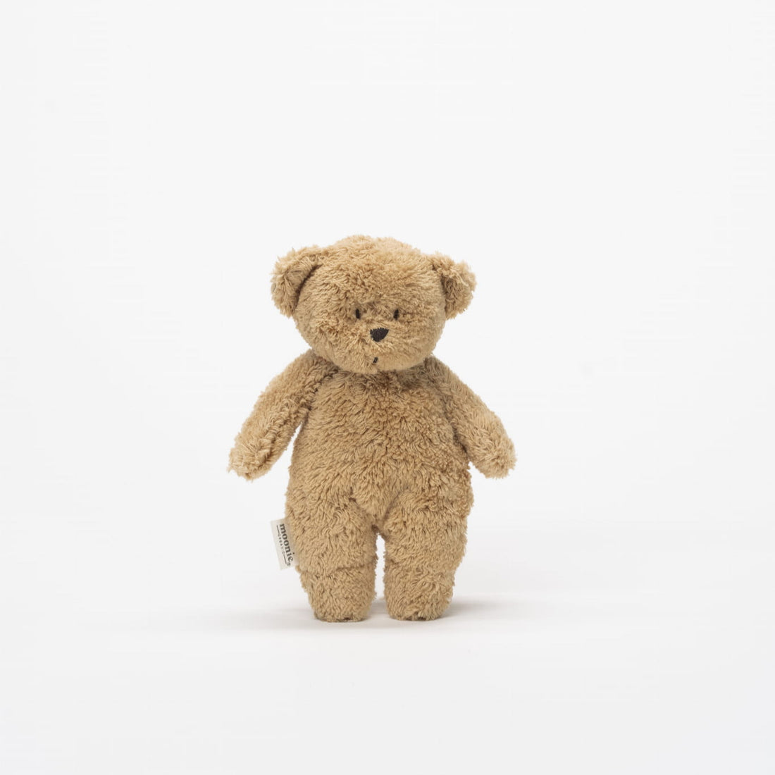 Mini Moonie Teddybär cappuccino sensorisch auf weißem Hintergrund