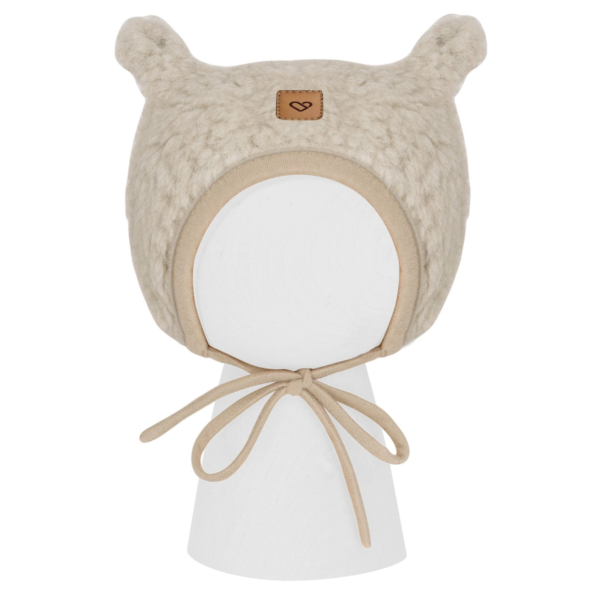 Zaffiro Baby Mütze VIOLET aus Schafwolle beige