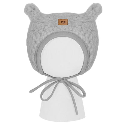 Zaffiro Baby Mütze VIOLET aus Schafwolle hellgrau