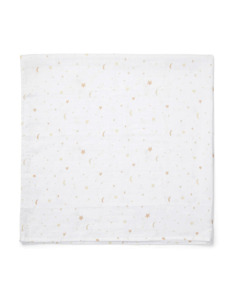 Pucktuch Swaddle weiß mit Mond &amp; Sternen von Poetree Kids 