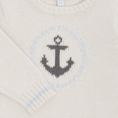 Kinder Pullover creme mit Anker-Muster