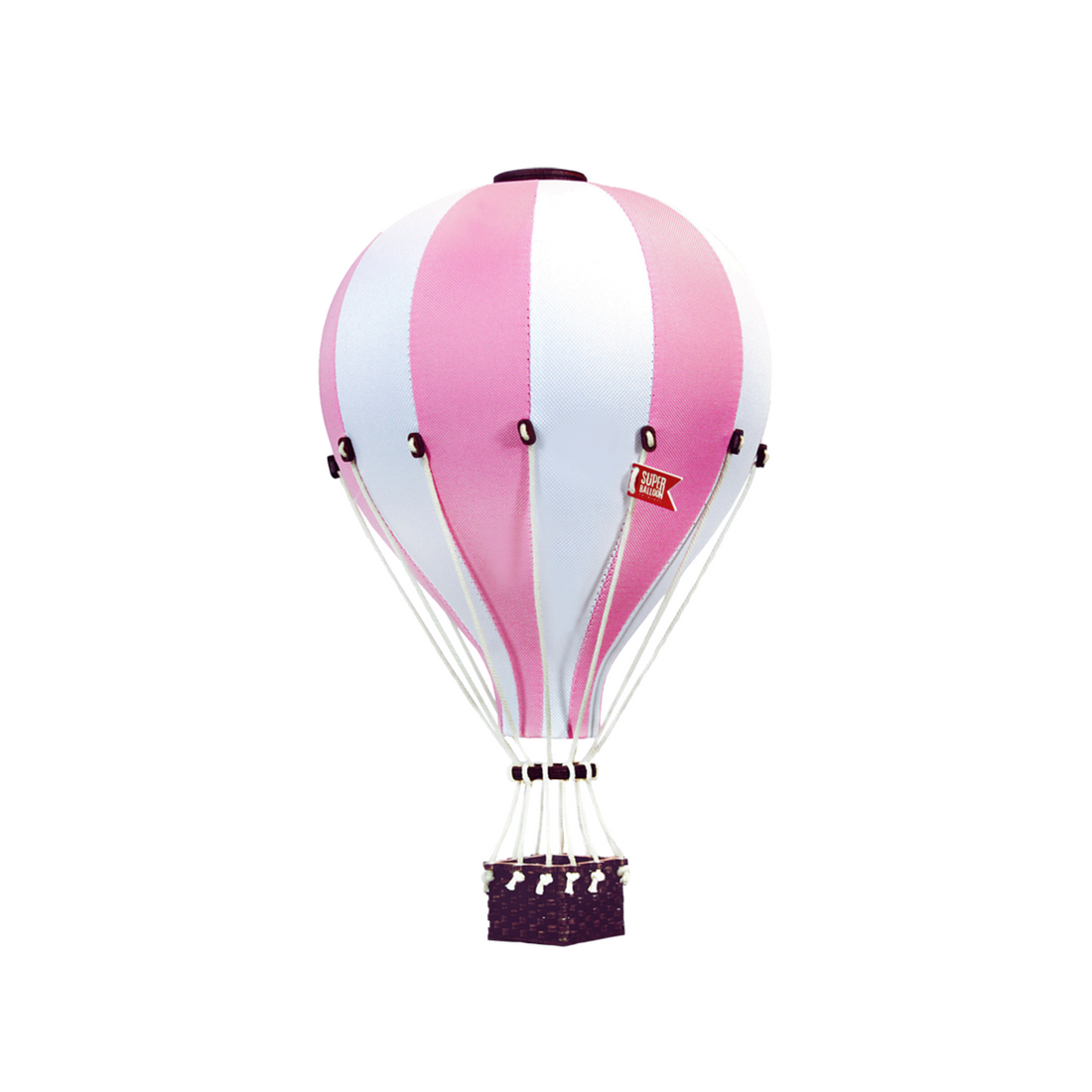 Super Balloon Heißluftballon rosa / weiß
