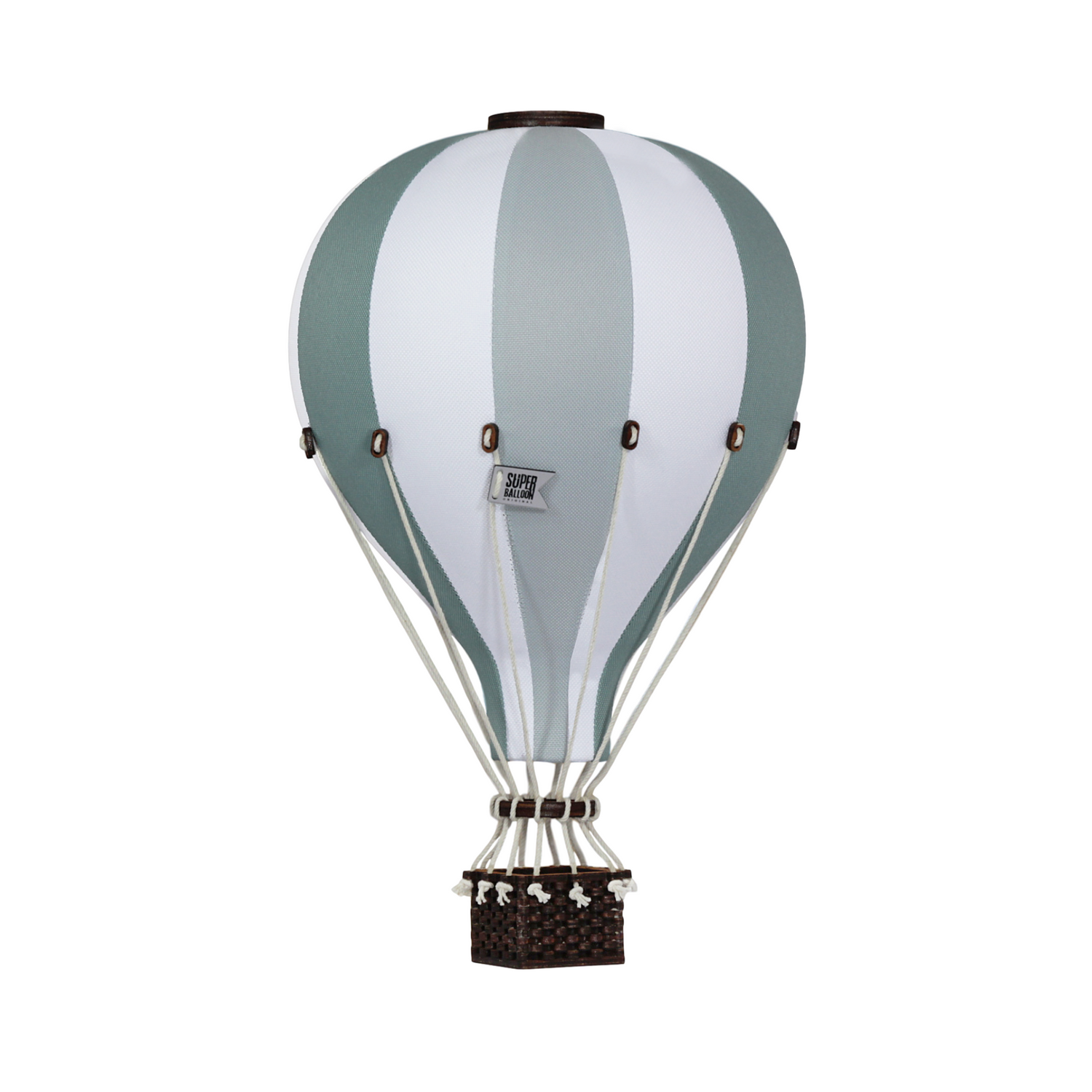 Super Balloon Heißluftballon dunkelgrün / graumint / weiß